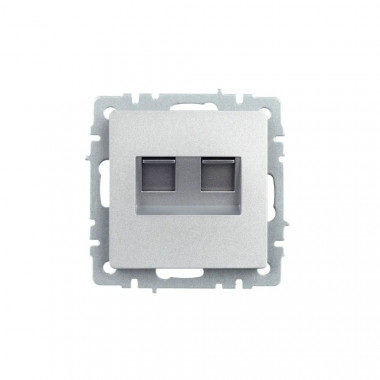 Розетка двойная RJ11+RJ45 кат.5E IEK Brite РК/Т12-БрА алюминий — Multielectrika