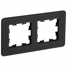 Рамка на 2 поста IEK Brite РУ-2-2-Бр стекло черный RE &mdash; Multielectrika