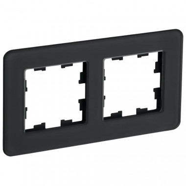 Рамка на 2 поста IEK Brite РУ-2-2-Бр стекло черный RE — Multielectrika