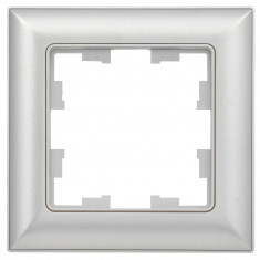 Рамка на 1 пост IEK Brite РУ-1-Бр алюминий/алюминий &mdash; Multielectrika