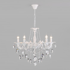 Классическая подвесная люстра 10108/5 белый/прозрачный хрусталь Strotskis &mdash; Multielectrika