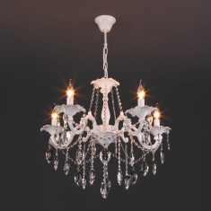 Классическая подвесная люстра 10108/5 белый/прозрачный хрусталь Strotskis &mdash; Multielectrika