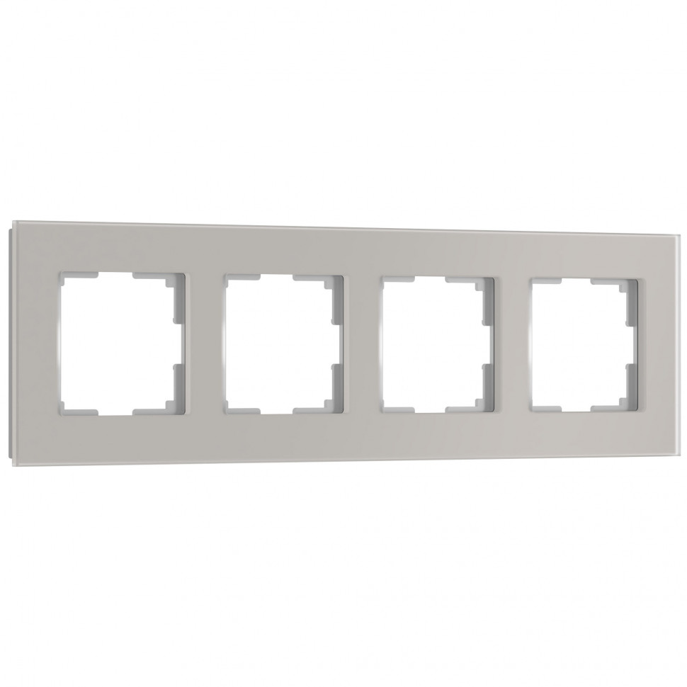 Рамка из стекла на 4 поста Senso дымчатый soft-touch W0043117 фото 1 &mdash; Multielectrika