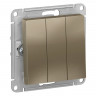 Выключатель трехклавишный Schneider Electric Atlas Design шампань