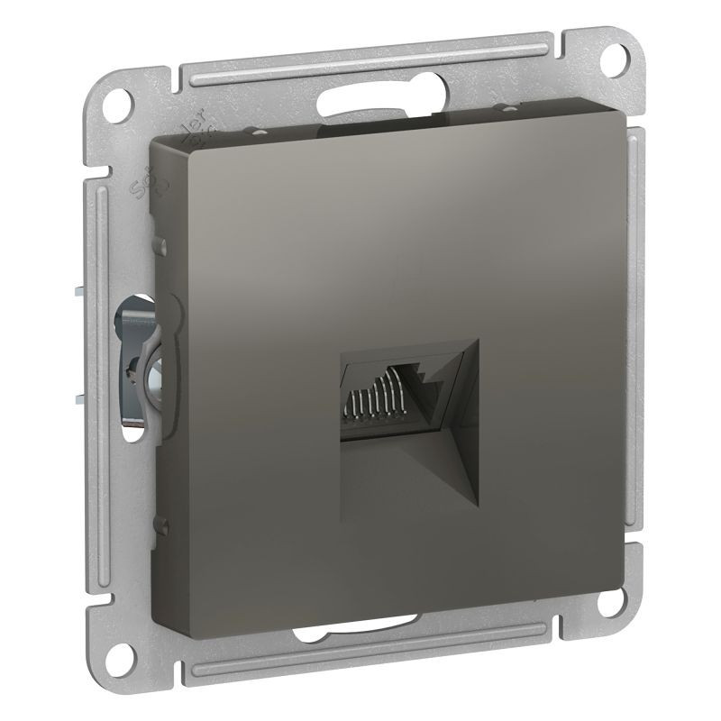 Розетка Schneider Electric Atlas Design RJ-45 кат. 5е, сталь фото 1 — Multielectrika