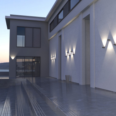 Уличный настенный светодиодный светильник Ray LED IP54 35134/W черный — Multielectrika