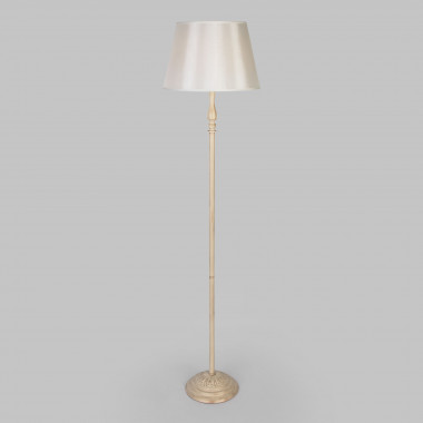 Напольный светильник с тканевым абажуром 01088/1 белый с золотом — Multielectrika