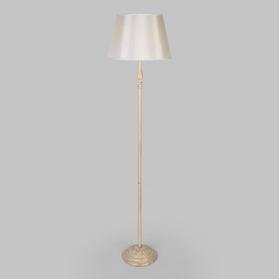 Напольный светильник с тканевым абажуром 01088/1 белый с золотом фото 1 — Multielectrika