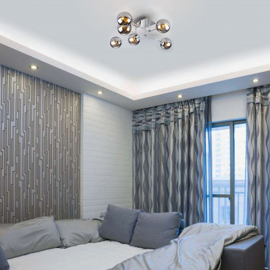 Потолочный светильник с круглыми стеклянными плафонами 30140/6 хром — Multielectrika