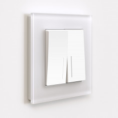 Выключатель двухклавишный с подсветкой (белый матовый) W1120161 &mdash; Multielectrika