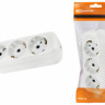 Колодка розеточная 3 гнезда 2П+3 16А 250В белая TDM