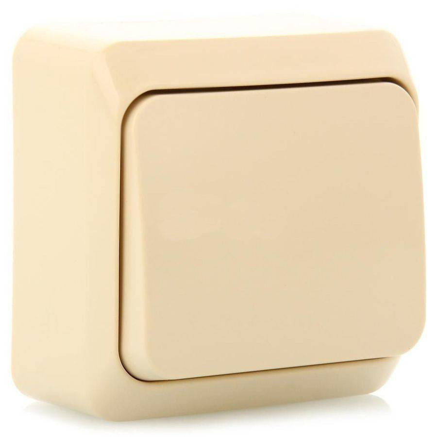 Выключатель одноклавишный 10АХ кремовый Schneider Electric Этюд BA10-001K фото 1 — Multielectrika