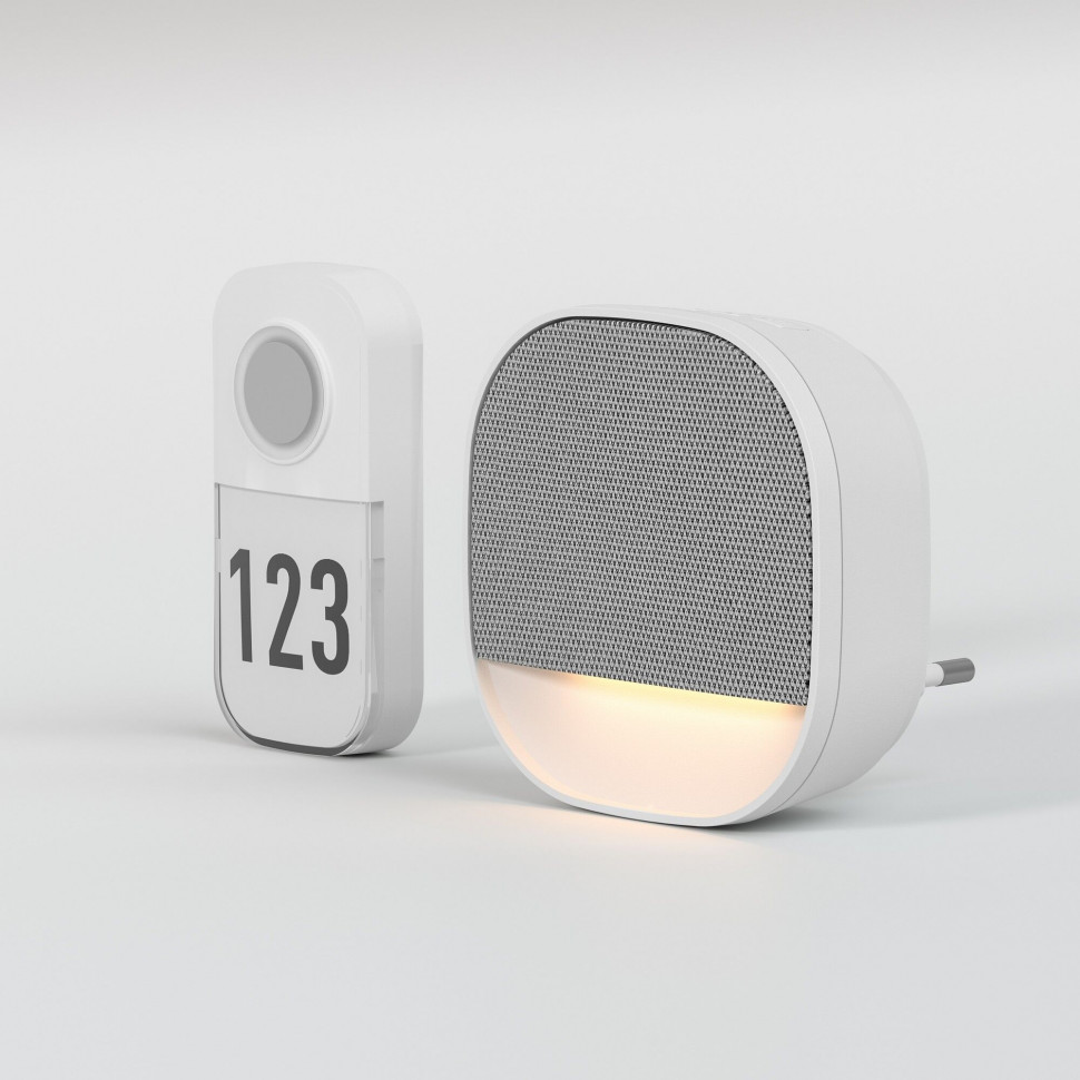 Звонок беспроводной 36M IP20 DBQ30M WL белый фото 1 — Multielectrika