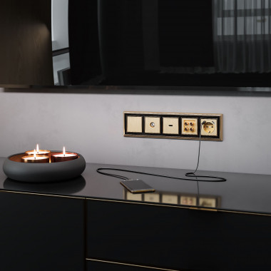 Акустическая розетка (шампань рифленый) W1185010 &mdash; Multielectrika