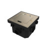 Лючок с розеткой Systeme Electric MultiDesk, цвет Никель, 2К+З, 16А/250В, IP44 с монтажной коробкой для бетонных полов, тип MDK21
