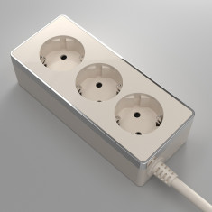 Удлинитель Gallant 3-х местный 3 м слоновая кость/хром W6523603 &mdash; Multielectrika