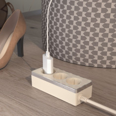 Удлинитель Gallant 3-х местный 3 м слоновая кость/хром W6523603 &mdash; Multielectrika