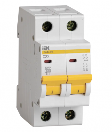 Автоматический выключатель ВА47-29 2Р 32А 4,5кА характеристика С IEK MVA20-2-032-C — Multielectrika