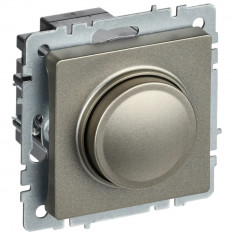 Светорегулятор поворотно-нажимной 600Вт IEK Brite СС10-1-0-БрШ шампань &mdash; Multielectrika