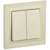 Выключатель двухклавишный 10А в сборе IEK Brite ВСР10-2-0-БрКр бежевый фото 1 — Multielectrika