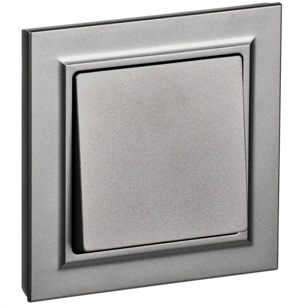 Выключатель одноклавишный 10А в сборе IEK Brite ВСР10-1-0-БрС сталь фото 1 — Multielectrika