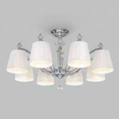 Потолочная люстра с тканевыми абажурами 60122/8 хром &mdash; Multielectrika