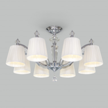 Потолочная люстра с тканевыми абажурами 60122/8 хром — Multielectrika