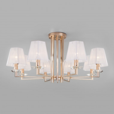 Потолочная люстра с тканевыми абажурами 60114/8 золото — Multielectrika