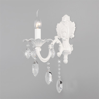 Классическое бра с хрусталем 10108/1 белый/прозрачный хрусталь Strotskis — Multielectrika