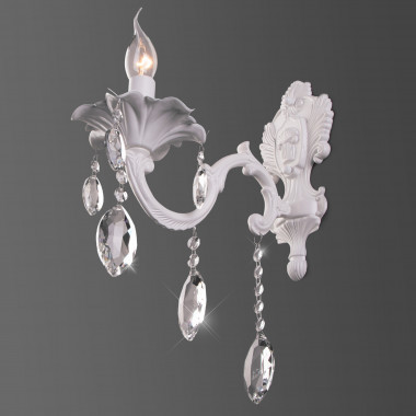 Классическое бра с хрусталем 10108/1 белый/прозрачный хрусталь Strotskis — Multielectrika