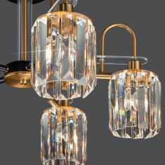 Умная потолочная люстра с хрусталем в стиле лофт 70090/5 черный &mdash; Multielectrika