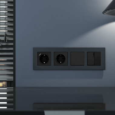 Рамка из металла на 4 поста АluMax черный алюминий W0043508 — Multielectrika