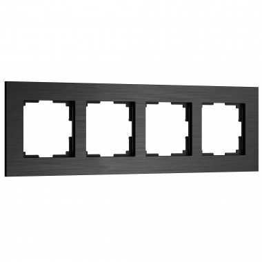 Рамка из металла на 4 поста АluMax черный алюминий W0043508 — Multielectrika