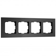 Рамка из металла на 4 поста АluMax черный алюминий W0043508 &mdash; Multielectrika