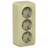 Розетка тройная Systeme Electric Blanca бежевая 16А