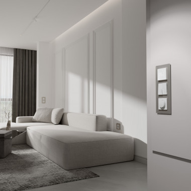 Рамка из стекла на 3 поста Senso дымчатый soft-touch W0033117 — Multielectrika