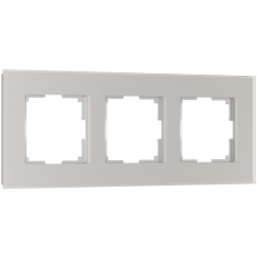Рамка из стекла на 3 поста Senso дымчатый soft-touch W0033117 &mdash; Multielectrika