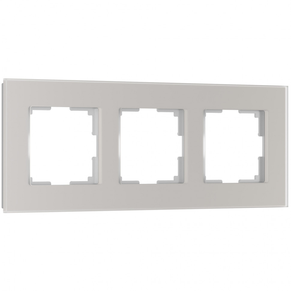 Рамка из стекла на 3 поста Senso дымчатый soft-touch W0033117 фото 1 &mdash; Multielectrika