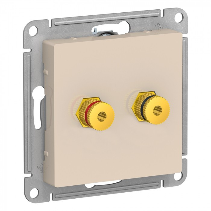Аудиорозетка Schneider Electric Atlas Design двухместная, бежевая фото 1 — Multielectrika