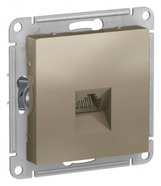 Розетка Schneider Electric Atlas Design RJ-45 кат. 5е, шампань &mdash; Multielectrika