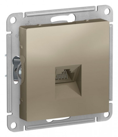 Розетка Schneider Electric Atlas Design RJ-45 кат. 5е, шампань — Multielectrika
