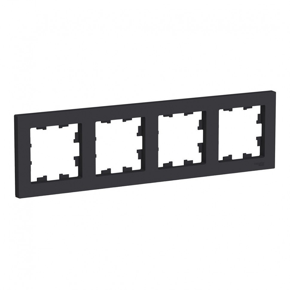 Рамка Schneider Electric Atlas Design на 4 поста, карбон фото 1 — Multielectrika