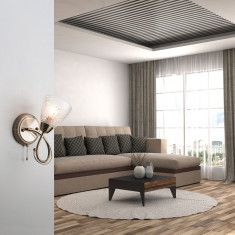 Настенный светильник со стеклянным плафоном 30130/1 античная бронза &mdash; Multielectrika