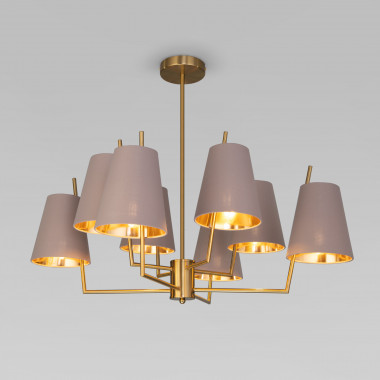 Умная потолочная люстра с тканевыми абажурами 60173/8 латунь — Multielectrika