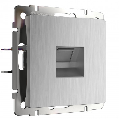 Розетка Ethernet RJ-45 cеребряный рифленый W1181009 — Multielectrika