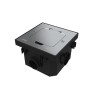 Лючок с розеткой Systeme Electric MultiDesk, цвет Серебро, 2К+З, 16А/250В, IP44 с монтажной коробкой для бетонных полов, тип MDK21