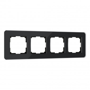 Рамка из стекла на 4 поста Elite черный W0042448 — Multielectrika