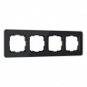Рамка из стекла на 4 поста Elite черный W0042448