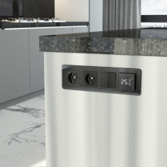 Рамка из стекла на 4 поста Elite черный W0042448 &mdash; Multielectrika