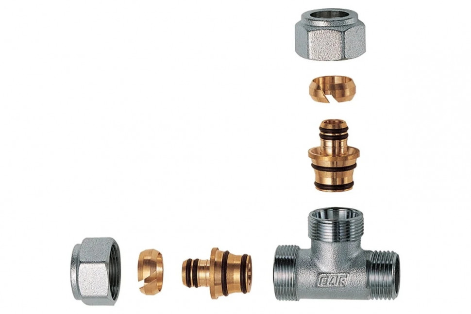 Тройник FAR 1/2 НР, с 2 концовками для м/п труб 16х2 FC 5511 12 58190 фото 1 &mdash; Multielectrika